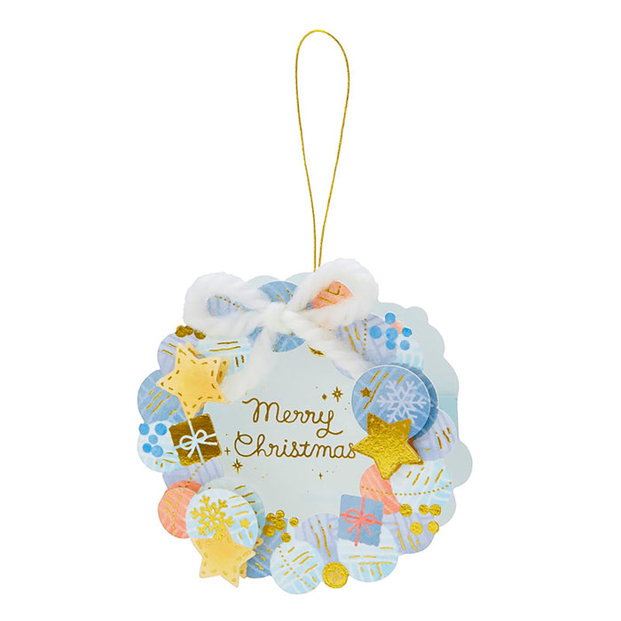 Sanrio Christmas Mini Greeting Card Die-Cut Yarn Wreath Jxmn 10-3