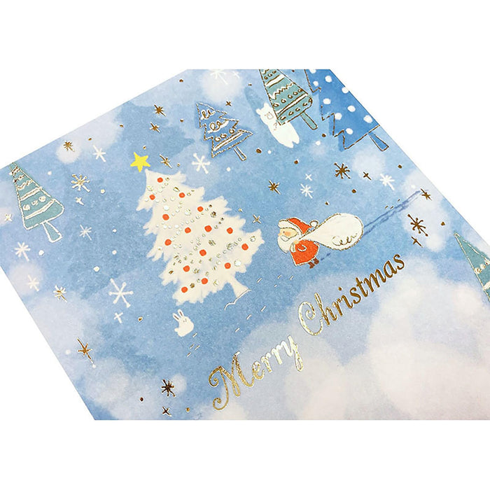 Carte de vœux de Noël Sanrio Le Père Noël regarde l'arbre Peut être expédié à l'étranger