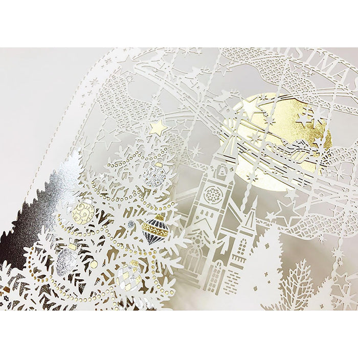 Sanrio Christmas Message Cards Laser Cut Tree Church Design - Can Ship Overseas