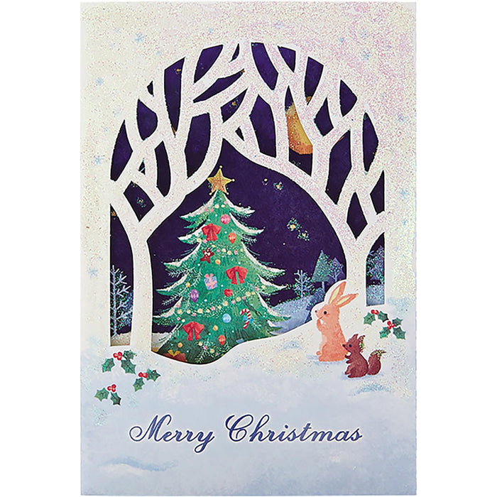 Sanrio Christmas Cards with Santa and Animals in Forest - Overseas Shipping