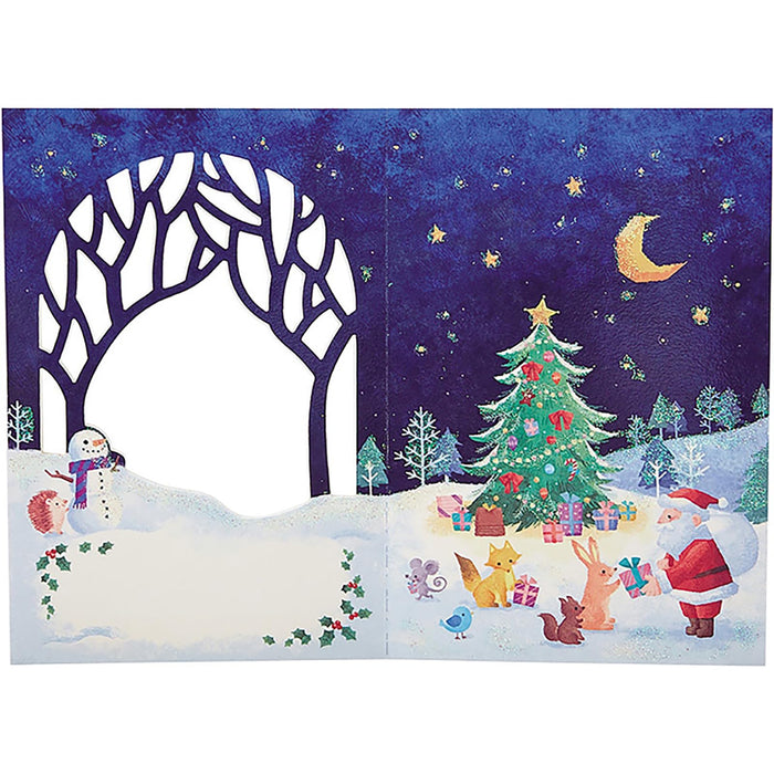 Cartes de Noël Sanrio avec Père Noël et animaux dans la forêt - Livraison à l'étranger