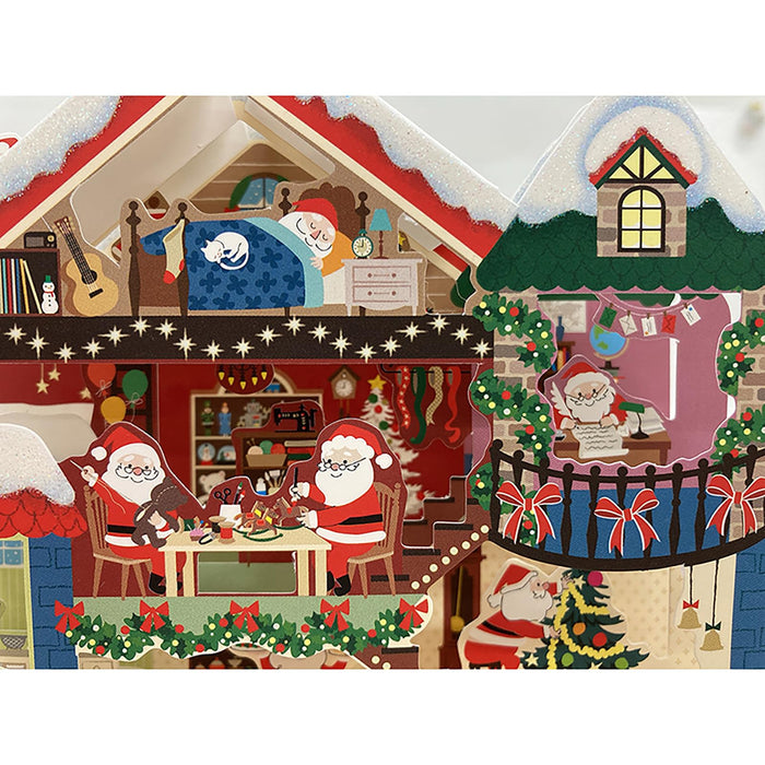 Cartes de vœux de Noël Sanrio - Cartes de vœux de la maison de poupée du Père Noël - Expédiées à l'étranger