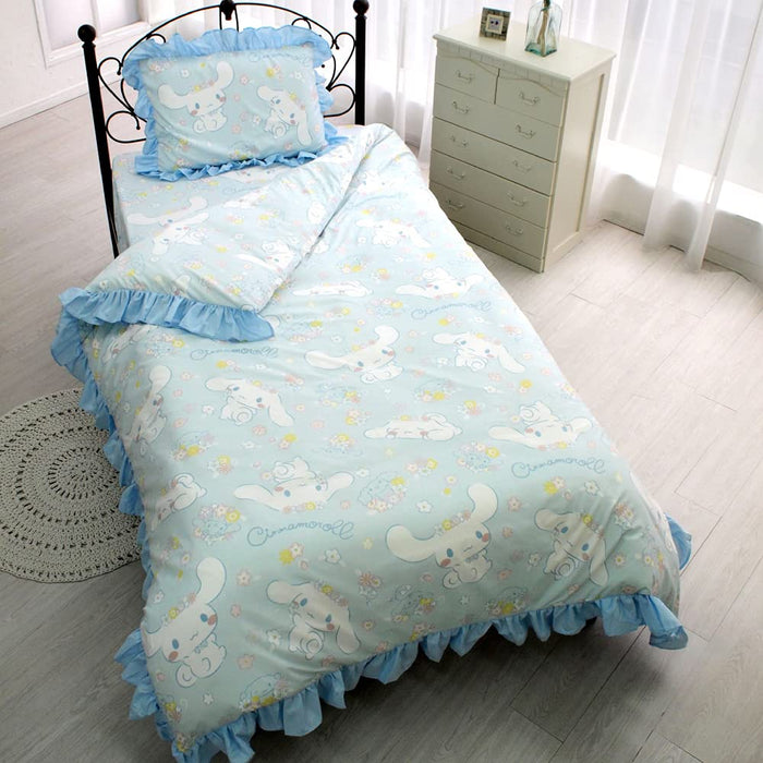 Sanrio Cinnamoroll 3-teiliges Bettbezug-Set mit Kissenbezug und Laken - Einzelbett