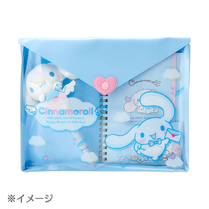 Sanrio Cinnamoroll Transparenter Mehrfachbeutel, 20 x 26,5 x 3 cm, flache Brieftasche mit Figuren