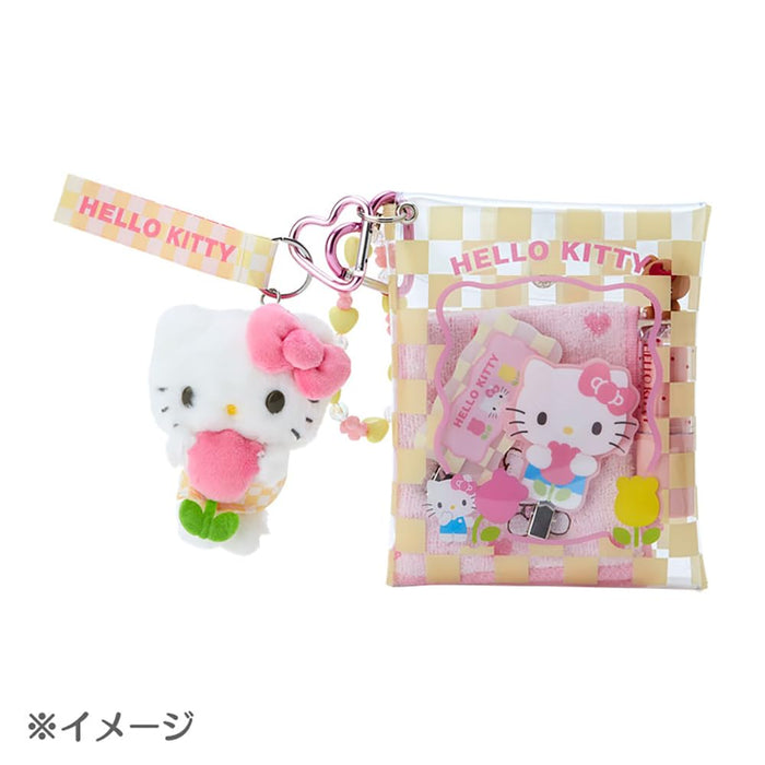 Sanrio Cinnamoroll Clear Pouch Pastel Checker 15x12x2 cm with Charm