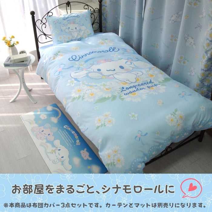 Sanrio Cinnamoroll Single Duvet Set 3 PC Includes Cover Pillowcase Mattress Cover