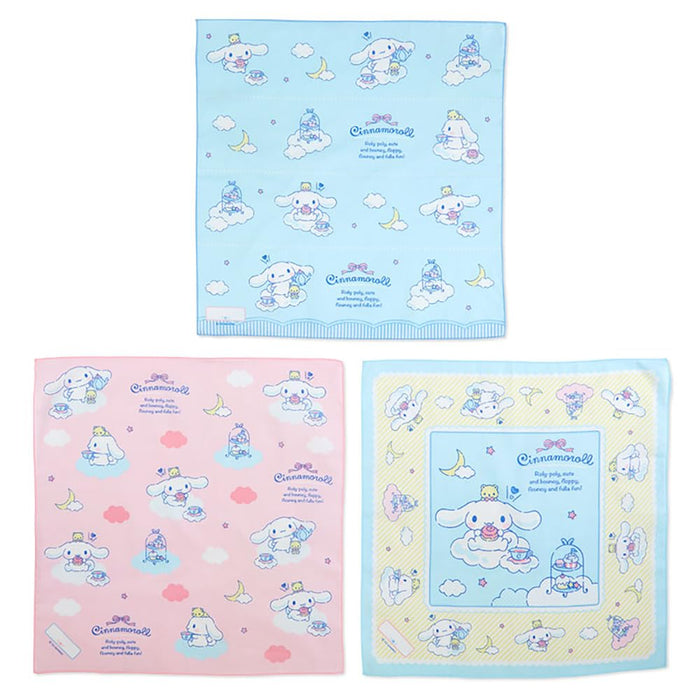 Sanrio Cinnamoroll Lunch-Tücher 3er-Set für Kinder und Erwachsene