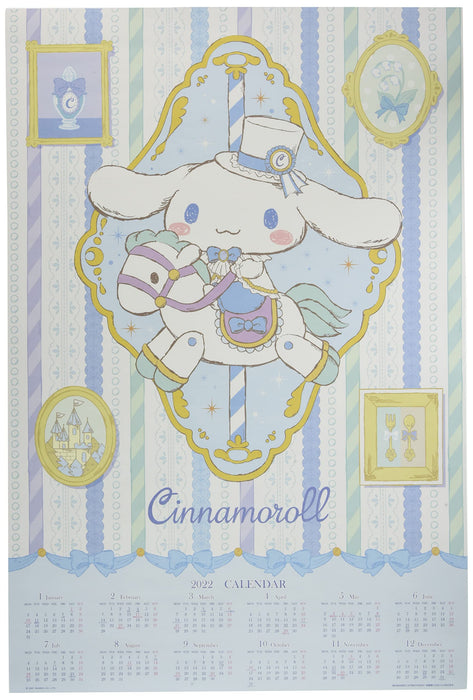 Calendrier d'affiches Sanrio Cinnamoroll 2022 au design amusant et mignon