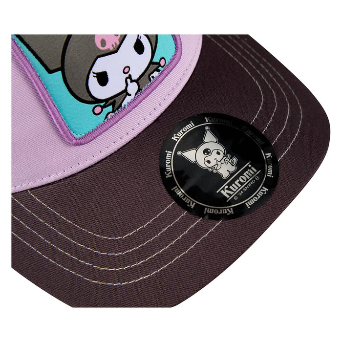 Sanrio Kuromi Cosmetic Case Light Purple and Charcoal Mesh Cap