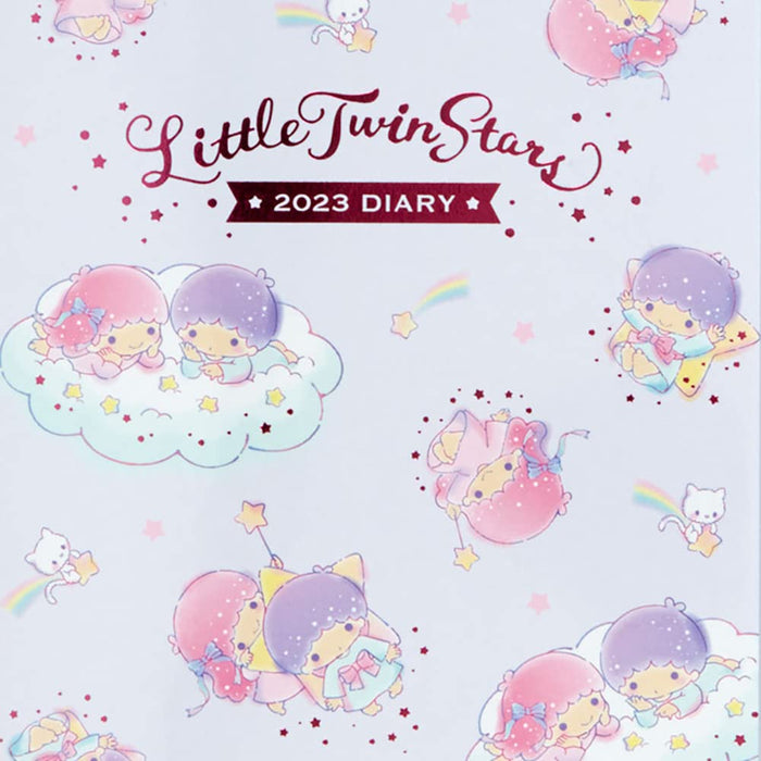 Agenda Sanrio 2023 B6 Little Twin Stars Agenda mensuel hebdomadaire avec autocollants