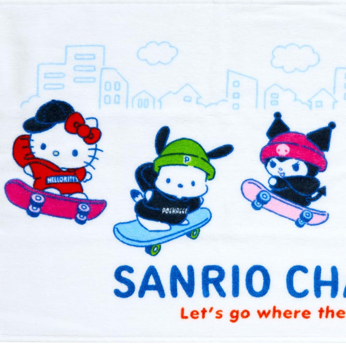 Serviette de toilette en peluche douce représentant un personnage de skateboard Sanrio 810525