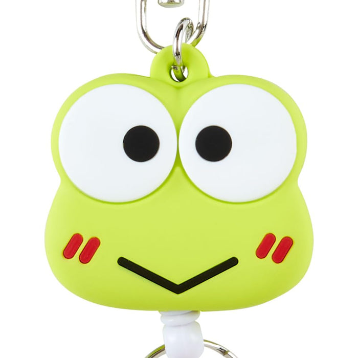 Sanrio Kerokerokeroppi Face-Shaped Reel Keychain 13.5x4.2x1.8 cm Mascot