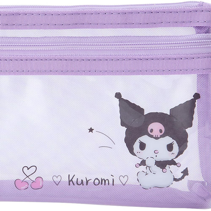 Trousse à crayons plate Sanrio Kuromi 11x20x2,5 cm - Pot à crayons à personnage mignon