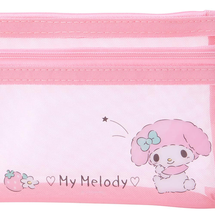 Trousse à crayons plate Sanrio My Melody 11x20x2,5 cm - Motif personnage mignon