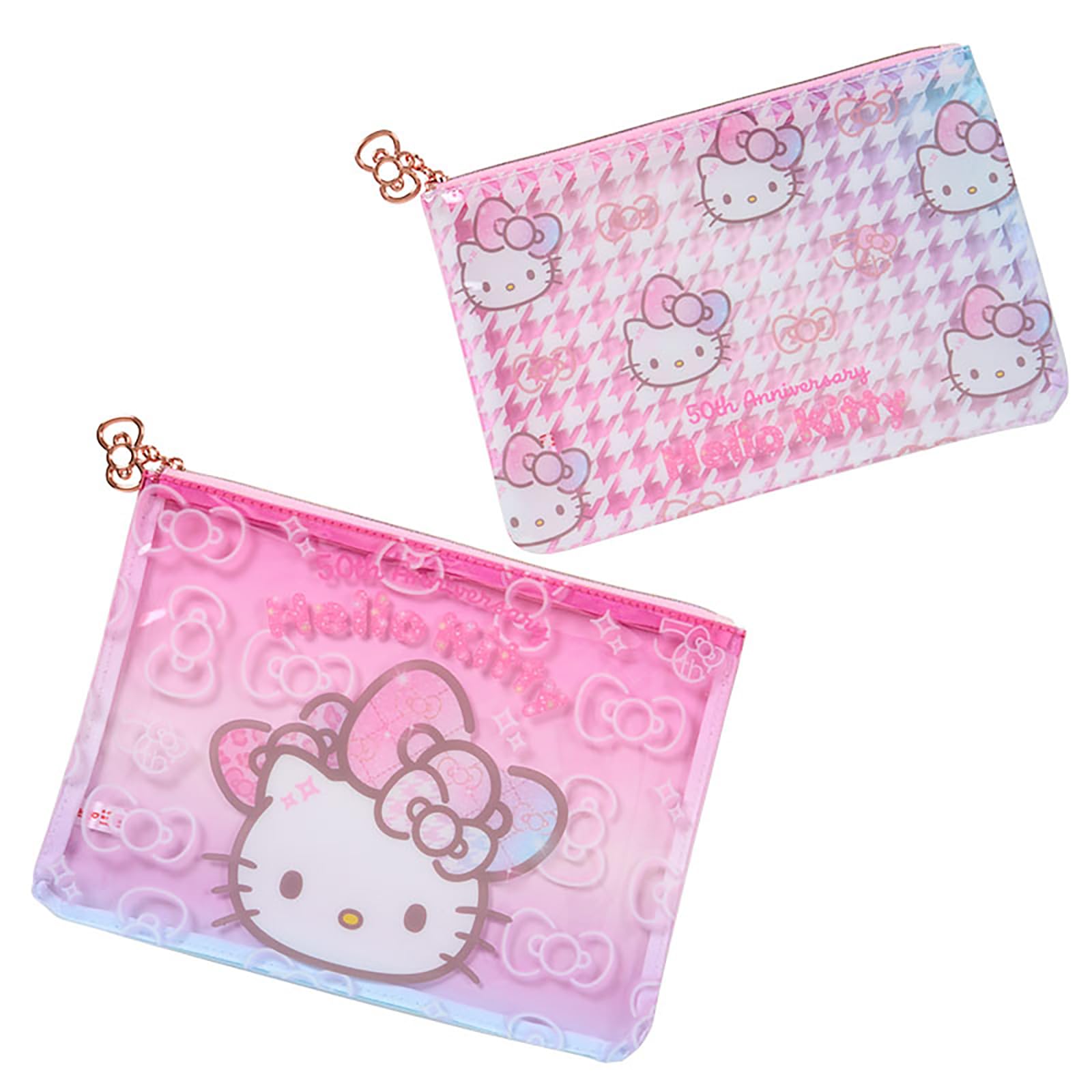 Sanrio Hello Kitty 50th Fashionable Ribbons Flat Pouch Set of 2 343978
