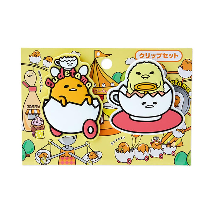 Lot de 2 clips Sanrio Gudetama - Clips mignons au design du pays de Gudetama