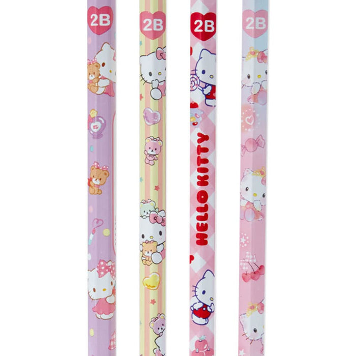 Sanrio Hello Kitty 2B Pencil Set of 4 for School and Office Use