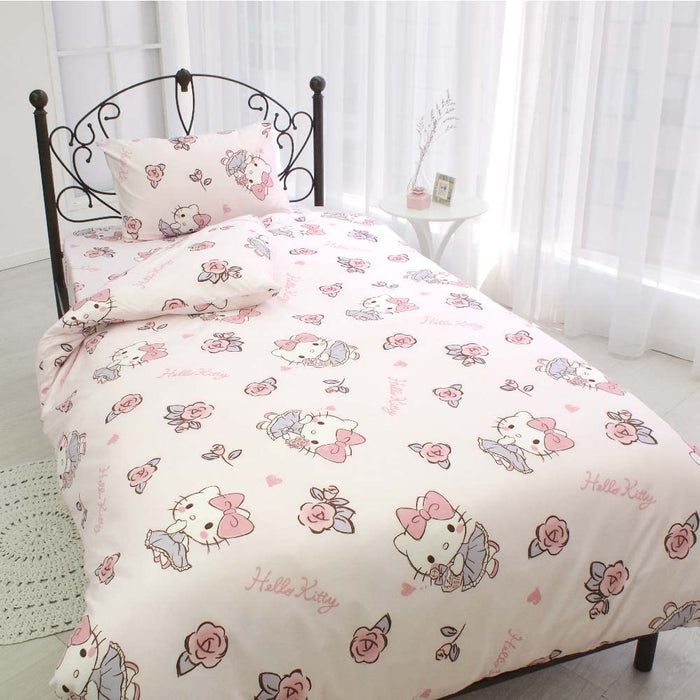 Sanrio Hello Kitty 3-teiliges Bettbezug-Set, Einzelbett, japanischer und westlicher Stil