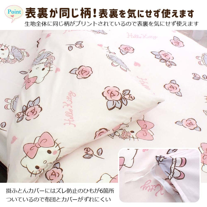 Sanrio Hello Kitty 3-teiliges Bettbezug-Set, Einzelbett, japanischer und westlicher Stil