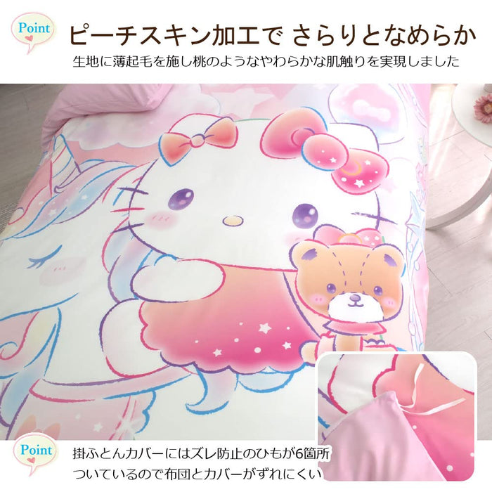 Sanrio Hello Kitty 3-teiliges Bettbezug-Set, Einzelbett, japanischer und westlicher Stil