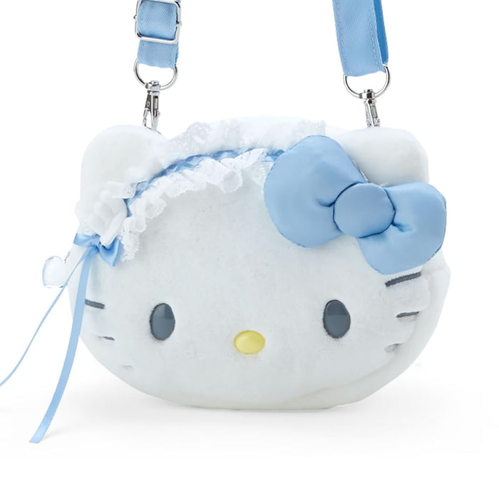 Sanrio Hello Kitty Pochette in Gesichtsform, hellblau, 13,7 x 17 x 8 cm