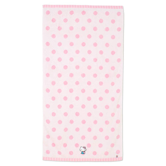 Serviette de bain Imabari à pois Hello Kitty de Sanrio - Douce et absorbante 422371