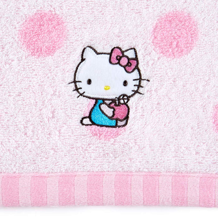 Serviette de bain Imabari à pois Hello Kitty de Sanrio - Douce et absorbante 422371