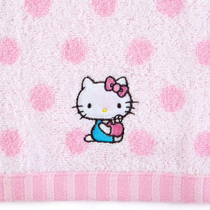 Sanrio Hello Kitty Imabari Face Towel Dots Pattern 100% Cotton