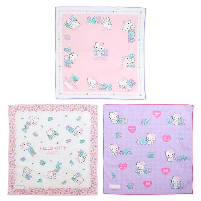 Lot de 3 serviettes à déjeuner Sanrio Hello Kitty – Linge de table durable et mignon