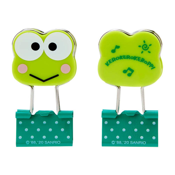 Sanrio Kerokerokeroppi Face-Shaped Double Clip for School & Office