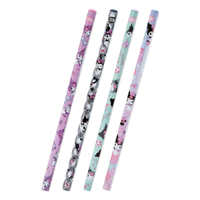 Sanrio Kuromi 2B Pencil Set - Pack of 4 High-Quality Pencils