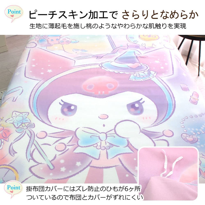 Sanrio Kuromi 3-teiliges Bettbezug-Set für Einzelbett, Kissenbezüge und Laken inklusive