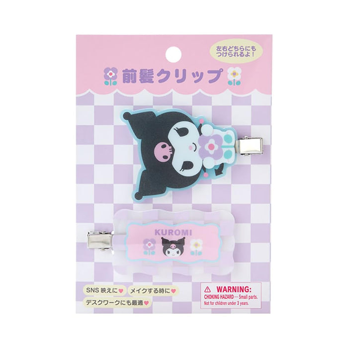 Pince à frange Sanrio Kuromi Pastel Checker 6,3 x 7,5 x 1 cm Accessoire pour cheveux