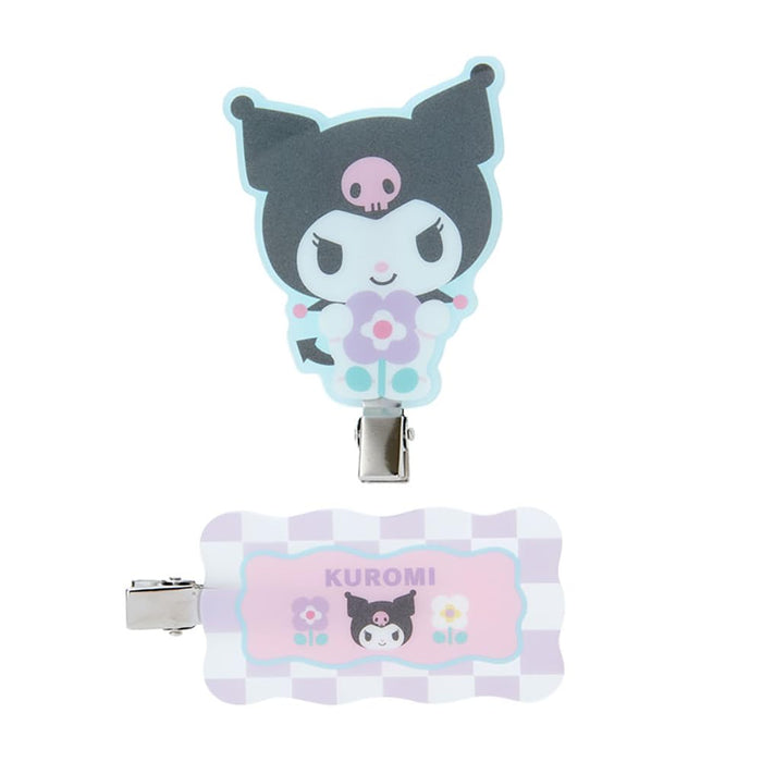 Pince à frange Sanrio Kuromi Pastel Checker 6,3 x 7,5 x 1 cm Accessoire pour cheveux