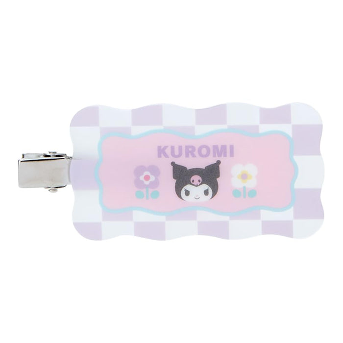 Sanrio Kuromi Bangs Clip Pastel Checker 6.3x7.5x1cm Hair Accessory