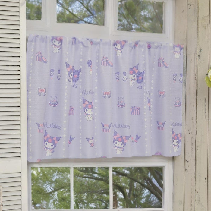 Sanrio Kuromi Cafe-Vorhang – kleines Fenster, 145 x 45 cm, wärmeisolierend, waschbar