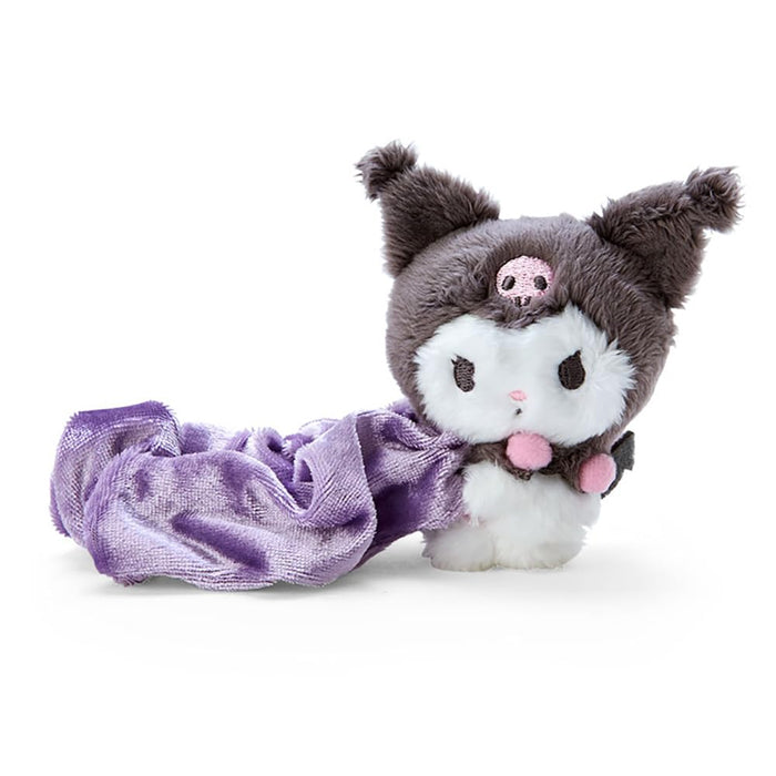 Sanrio Kuromi Hug Scrunchie Schwarzes und rosa elastisches Haargummi aus Plüsch