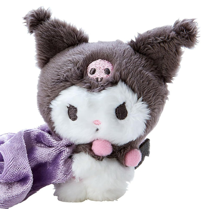 Sanrio Kuromi Hug Scrunchie Schwarzes und rosa elastisches Haargummi aus Plüsch