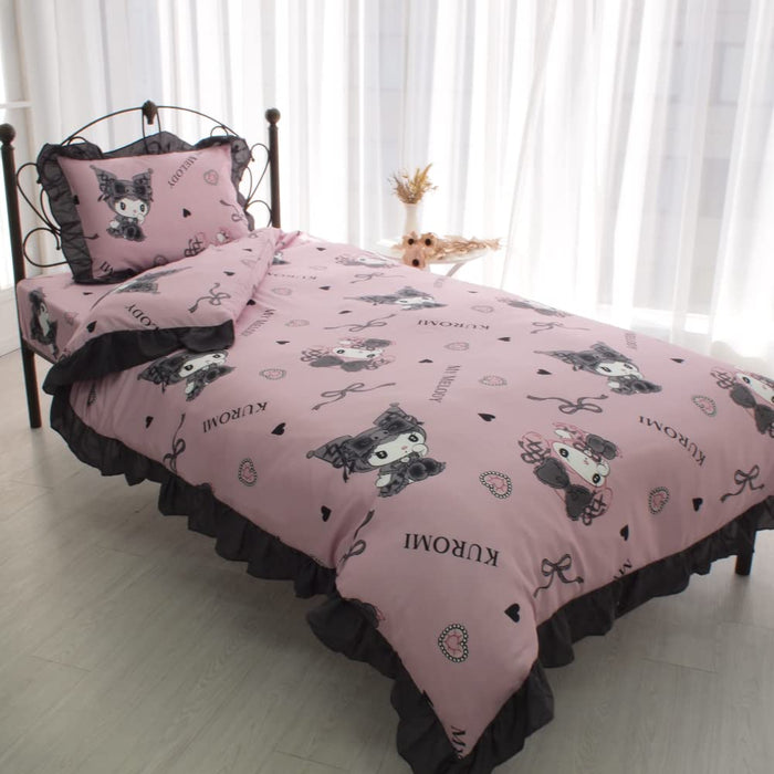 Sanrio Kuromi My Melody Volume Frill Duvet Cover Set Single 3-Piece