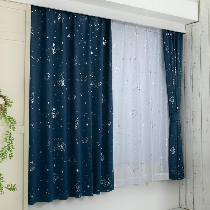 Sanrio Kuromi Blackout and Lace Curtain Set 100x135cm - Heat Insulated