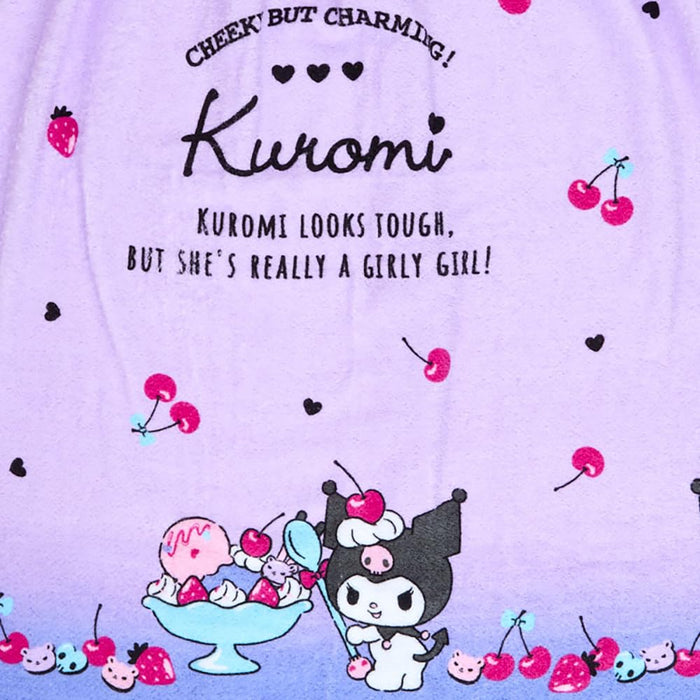 Serviette de bain Sanrio Kuromi 80 cm - Motif personnage mignon 80 x 120 cm