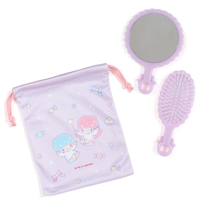 Ensemble miroir et brosse Sanrio Little Twin Stars au design mignon