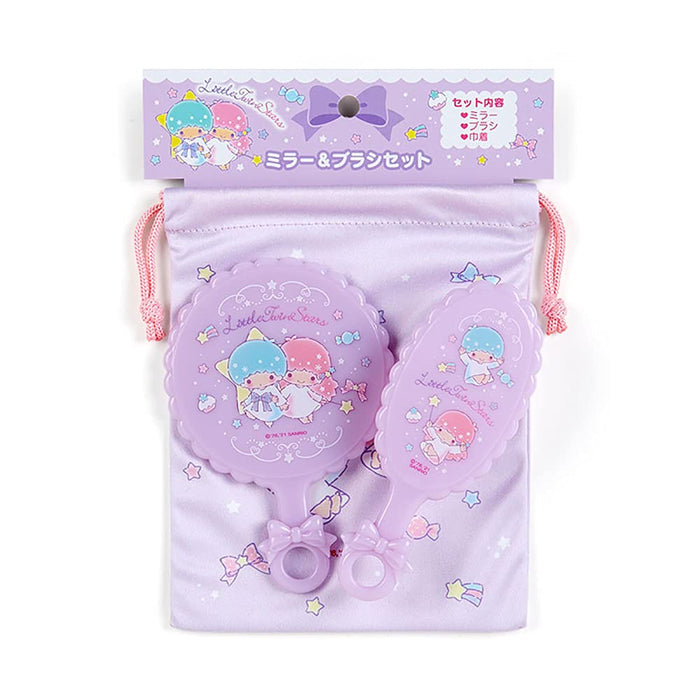 Ensemble miroir et brosse Sanrio Little Twin Stars au design mignon