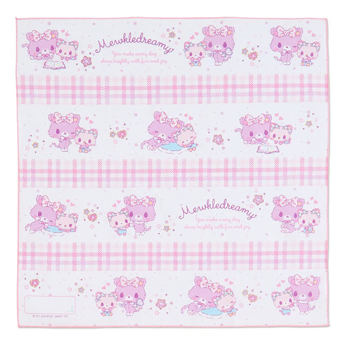 Lot de 3 serviettes à déjeuner Sanrio Mewkledreamy 43 x 43 cm 100 % coton Espace pour le nom inclus