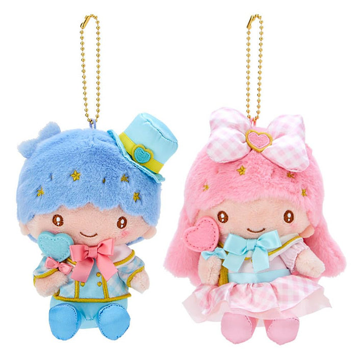 Ensemble de porte-mascottes Sanrio Little Twin Stars - Kiki &amp; Lala Env. 10x6x15cm