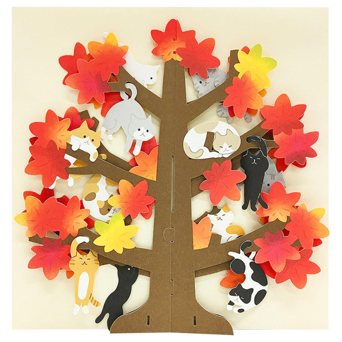 Sanrio Autumn Leaves Cats Greeting Card - Overseas Shipping Available