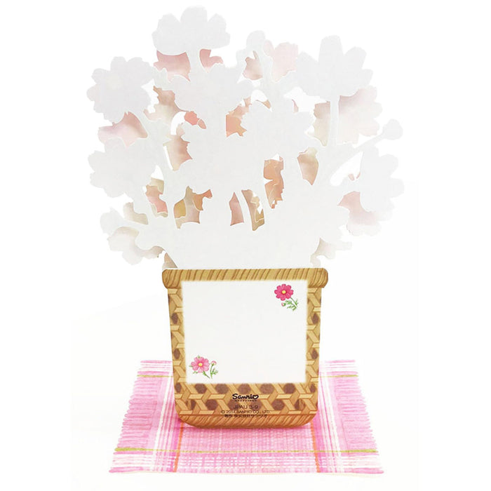 Sanrio Message Card Autumn Cosmos Woven Basket Greeting Card Overseas Shipping