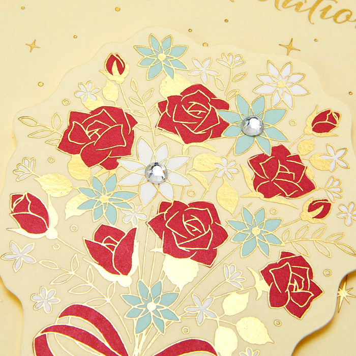 Sanrio Rose Bouquet Greeting Card with Celebration Message Card Overseas Shipping