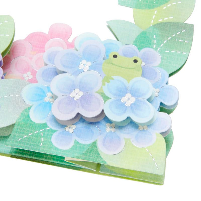 Carte de vœux de début d'été avec hortensia et grenouille de Sanrio - Expédition à l'étranger