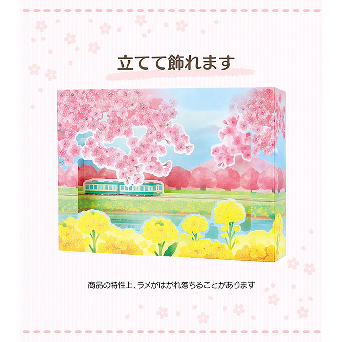 Sanrio Message Card Spring Cherry Blossom Rape Blossom Train Greeting Card